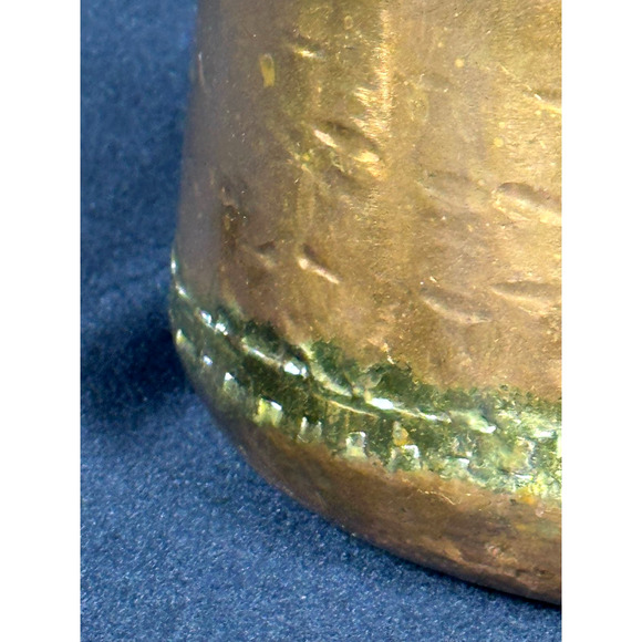 Turkish Hammered VTG Copper Pot Dovetail Seams Rolled Edge Forged Handles RARE - Picture 9 of 15